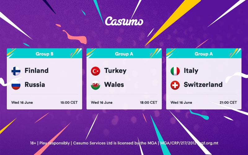 Wednesday 16th June Euro 2020 fixtures