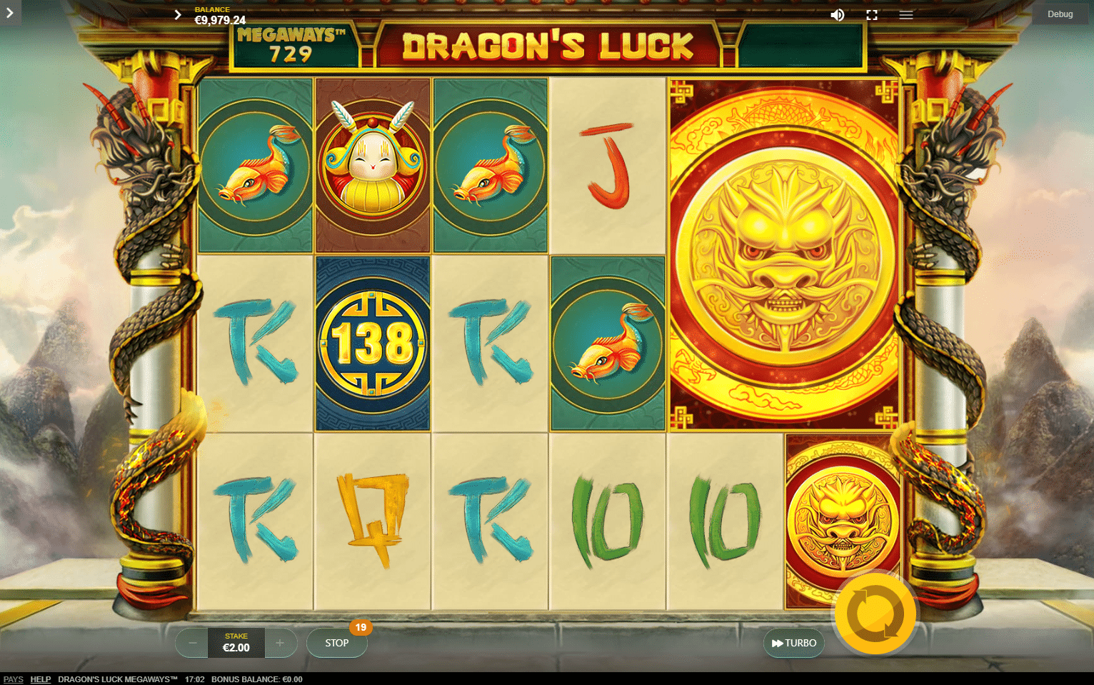 Dragons Luck Megaways gameplay screenshot