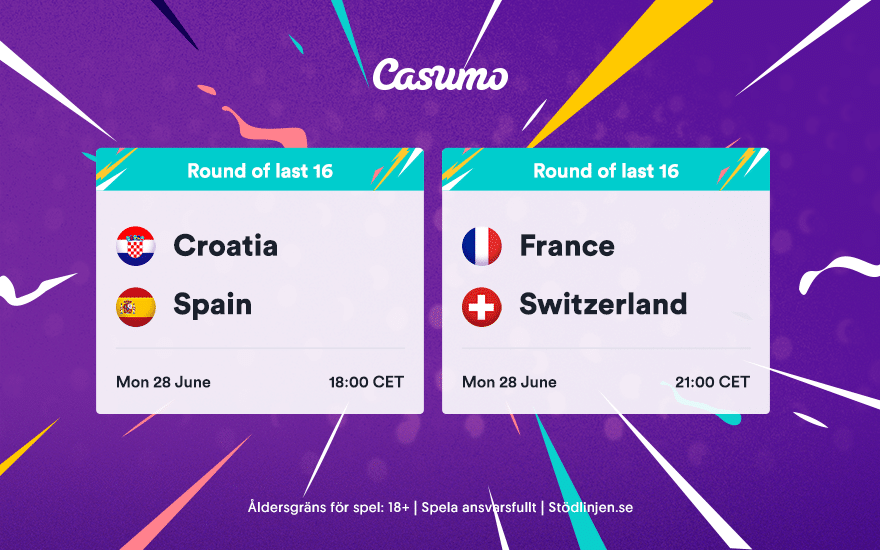 Oddsguide till Fotbolls-EM 2021: Måndag 28/6 - Kroatien - Spanien och Frankrike - Schweiz!