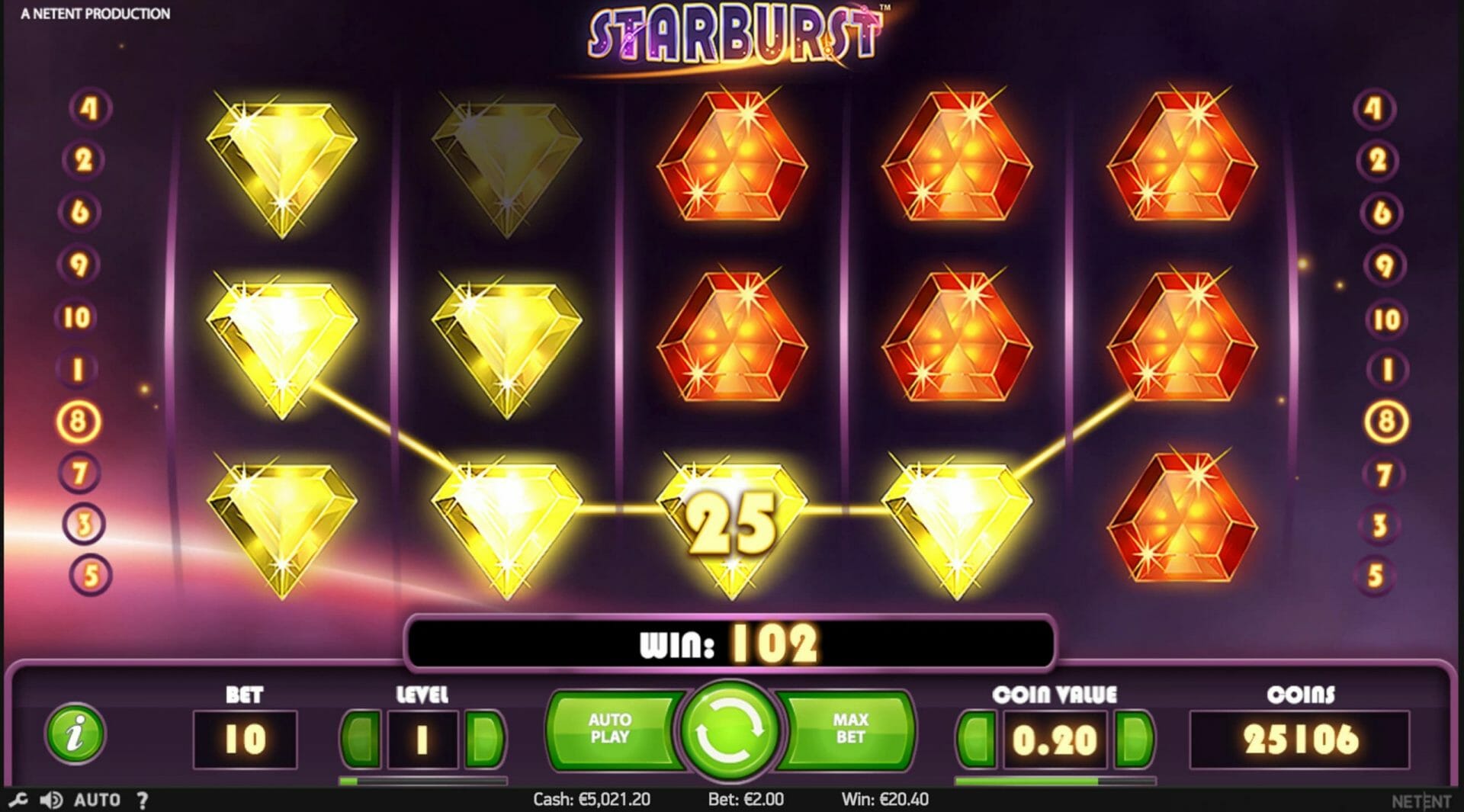 starburst gameplay screenshot